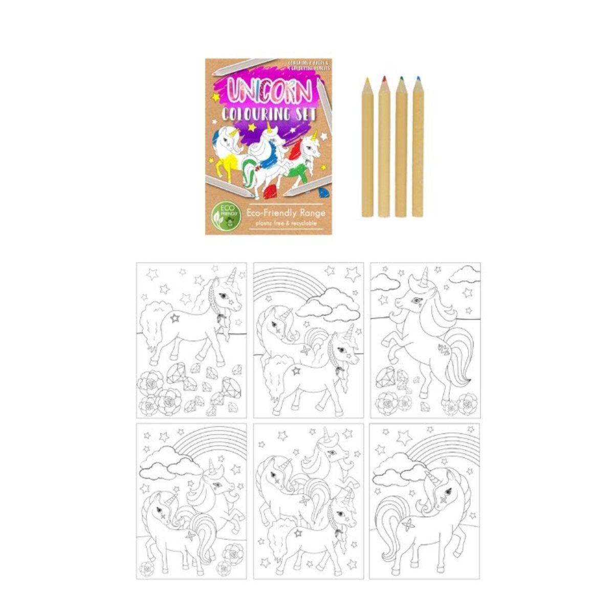 Eco Friendly Unicorn Colouring Set - Kids Party Craft