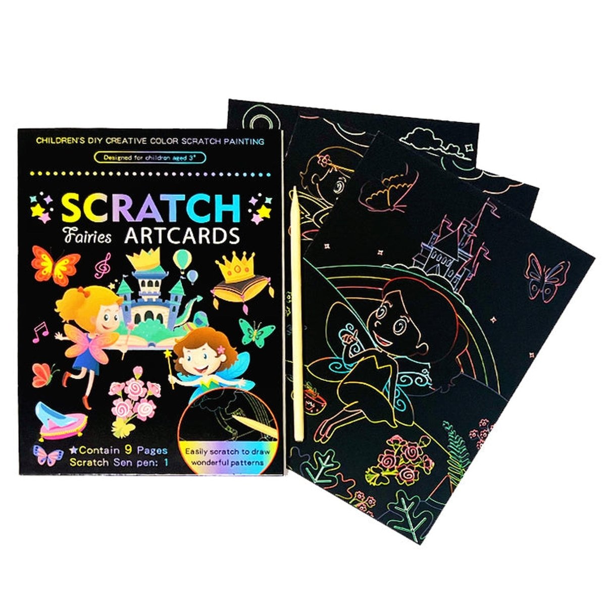 Fairies Scratch Art Cards Bumper Pack - Kids Party Craft