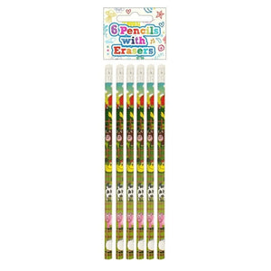 Farm Pencils with Erasers (6 pieces) - Kids Party Craft