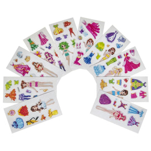 Fashion Girl Puffy Sticker Sheet - Kids Party Craft