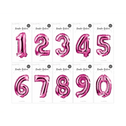 Foil Balloon Numbers Pink 32cm - Kids Party Craft