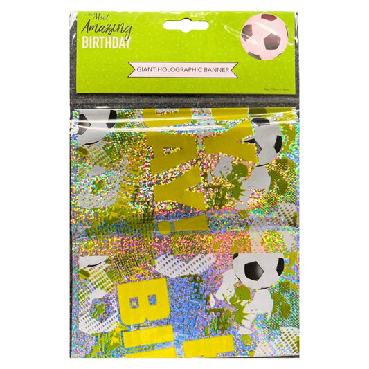 Football Birthday Holographic Banner - Kids Party Craft