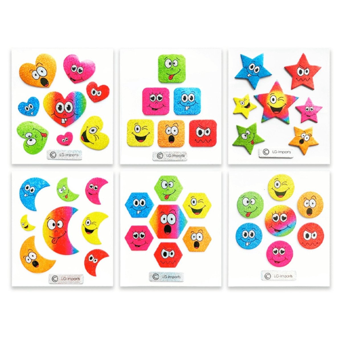 Funny Faces Mini Puffy Sticker Sheet - Kids Party Craft