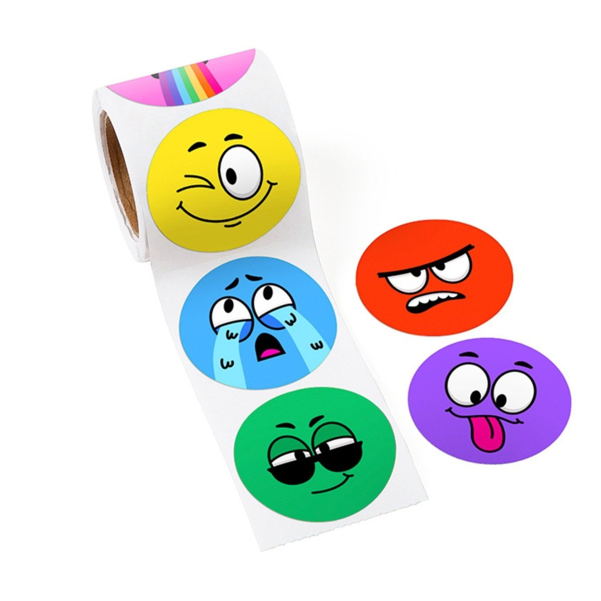 Sticker Box Faces Funny Faces Sticker Roll (120 Stickers) - Kids Party Craft – KPC