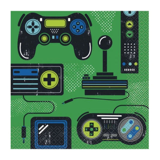 Gamer Birthday Luncheon Napkins 16pc - Kids Party Craft