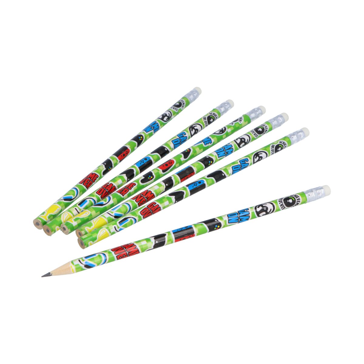 Gamer Pencils with Erasers (6 pieces) - Kids Party Craft