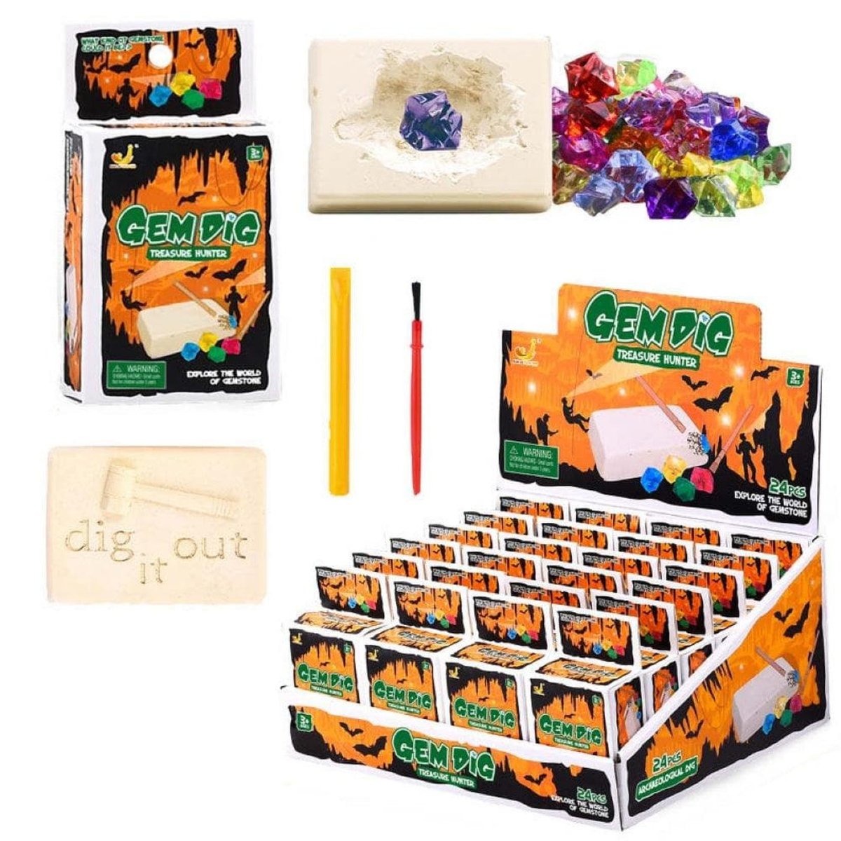 Gemstone Dig out Kits - Kids Party Craft