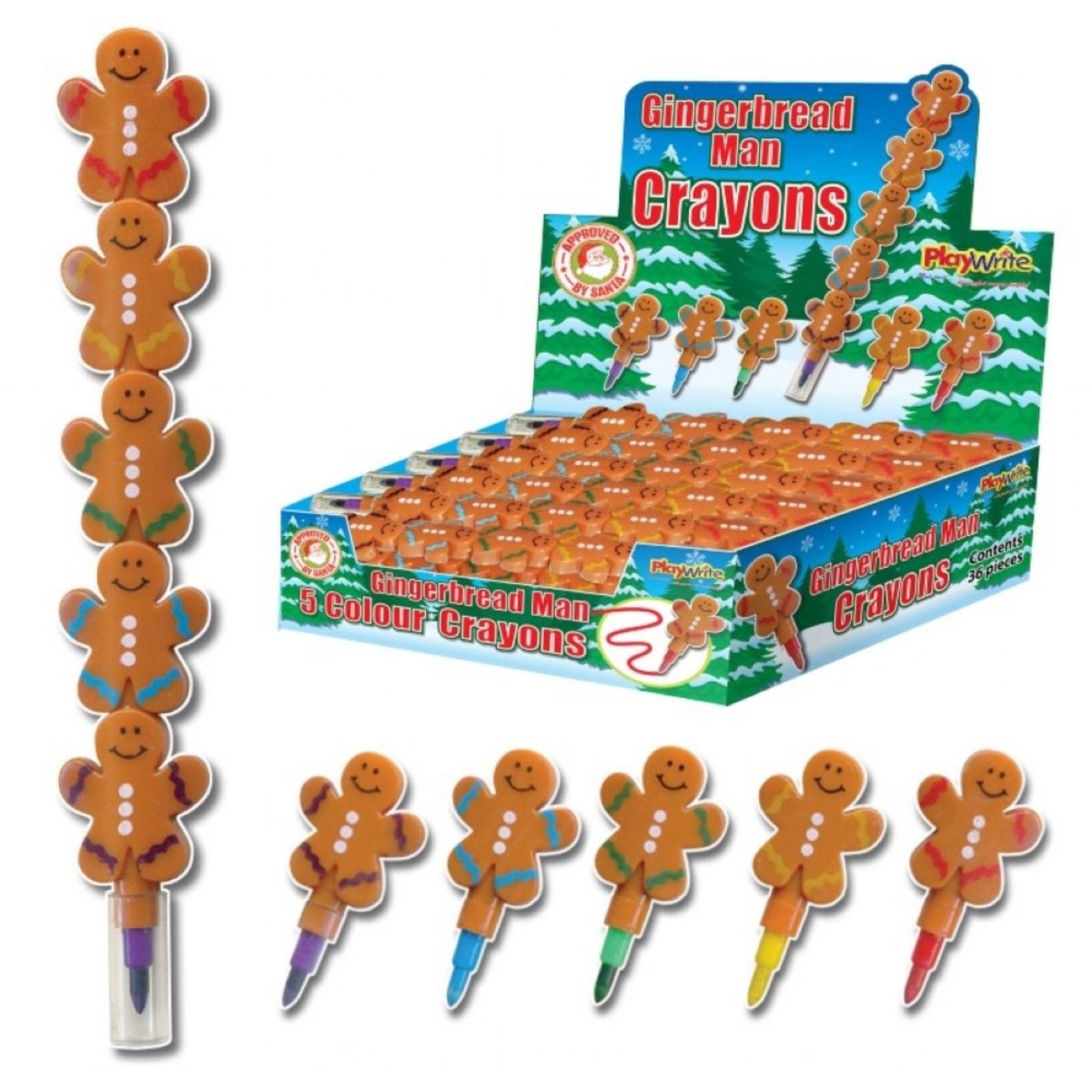 Gingerbread Man Swap Point Crayon 13cm - Kids Party Craft