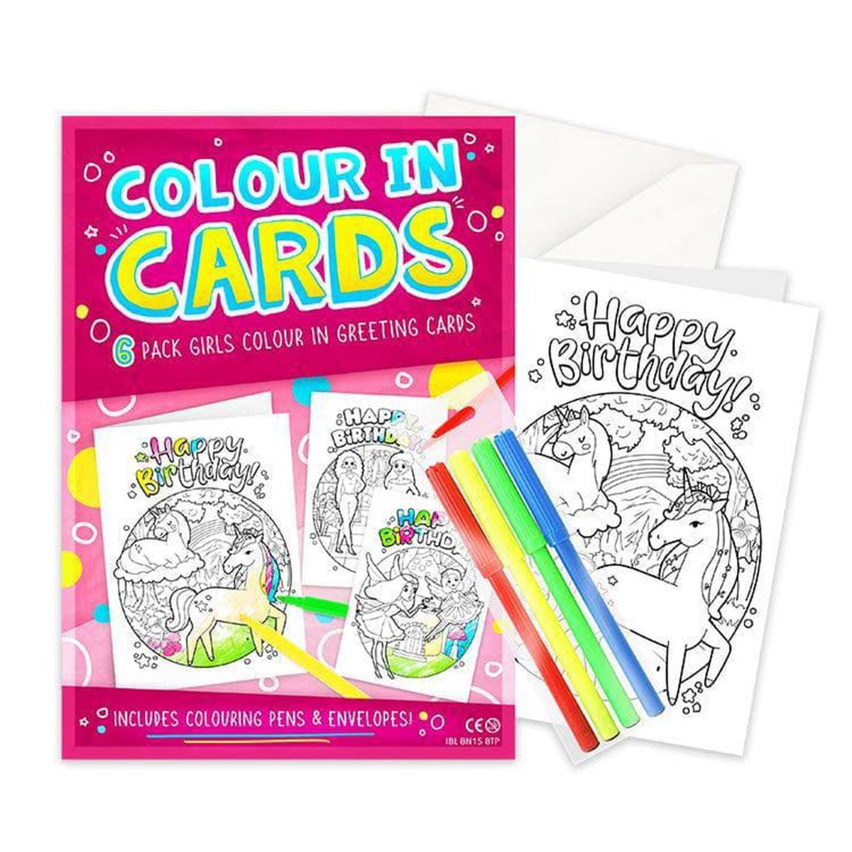Girls Colour In Greetings Cards Bumper Pack - Kids Party Craft