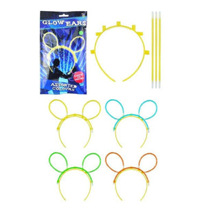 Glow Headband with Ears 4 Piece Set - Kids Party Craft