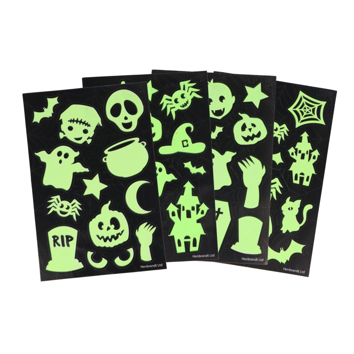 Glow in the Dark Halloween Stickers (10cm x 15cm) - Kids Party Craft