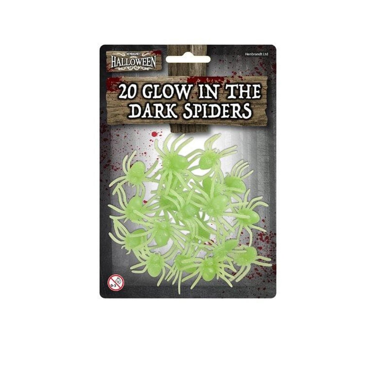 Glow in the Dark Spiders (5cm) 20pc Packs - Kids Party Craft