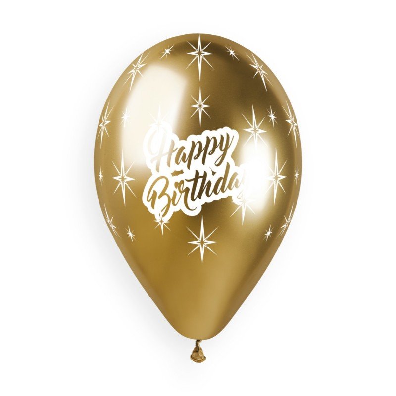 Gold Happy Birthday Balloon - Kids Party Craft