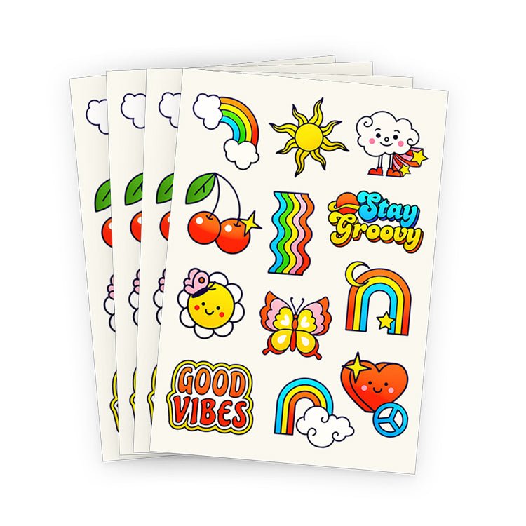 Good Vibes Tattoo Sheet - Kids Party Craft