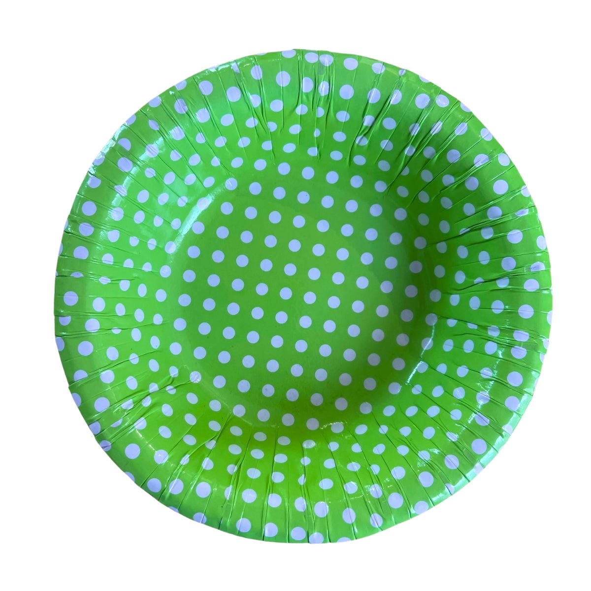 Green Polka Dot Paper Party Bowls - 16 Pack - Kids Party Craft
