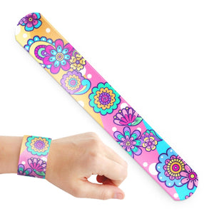 Groovy Flowers Slap Bracelet - Kids Party Craft