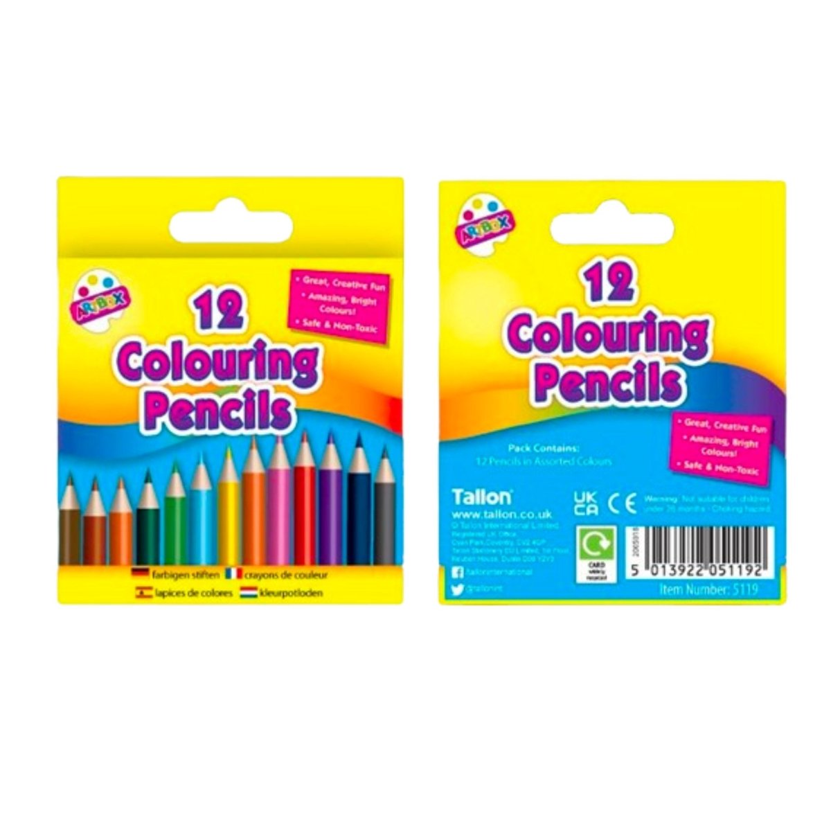 Half Sized Colouring Pencils (12 Assorted) - Kids Party Craft