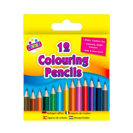 Half Sized Colouring Pencils (12 Assorted) - Kids Party Craft