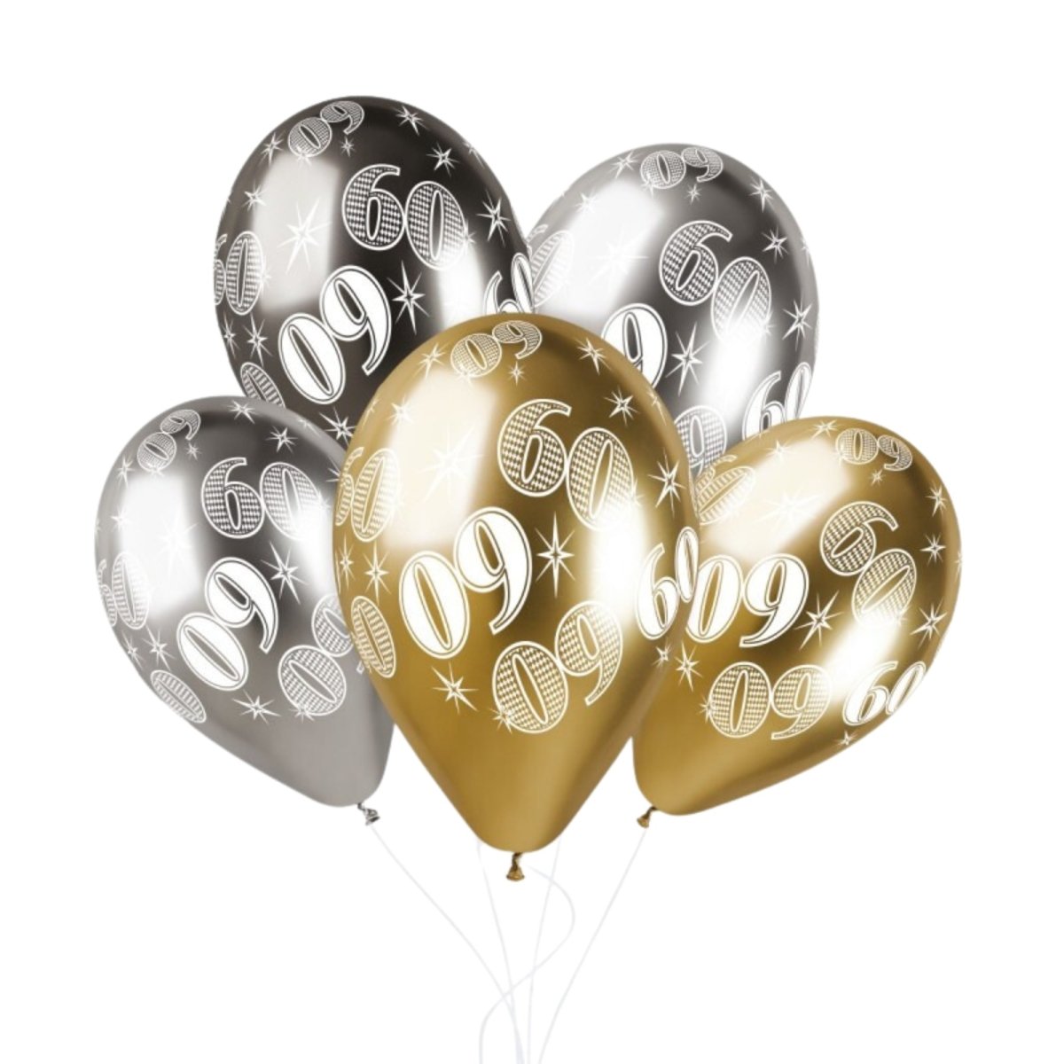 Happy 60th Birthday Balloons - Silver, Gold or Black - Kids Party Craft