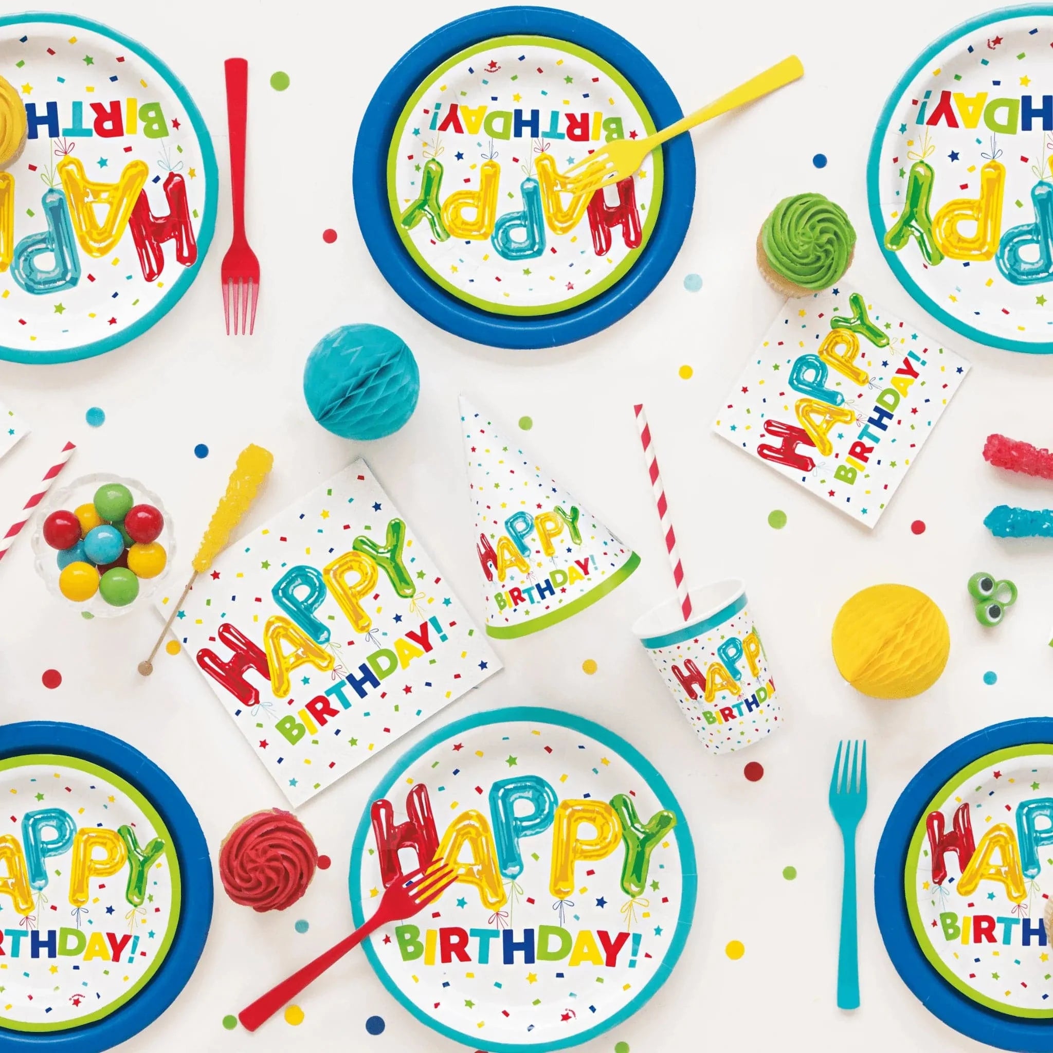 Happy Birthday 9" Dinner Plates 8pk - Kids Party Craft