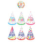 Happy Birthday Party Cone Hat 6pcs (16.5cm) - Kids Party Craft