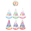 Happy Birthday Party Cone Hat 6pcs (16.5cm) - Kids Party Craft
