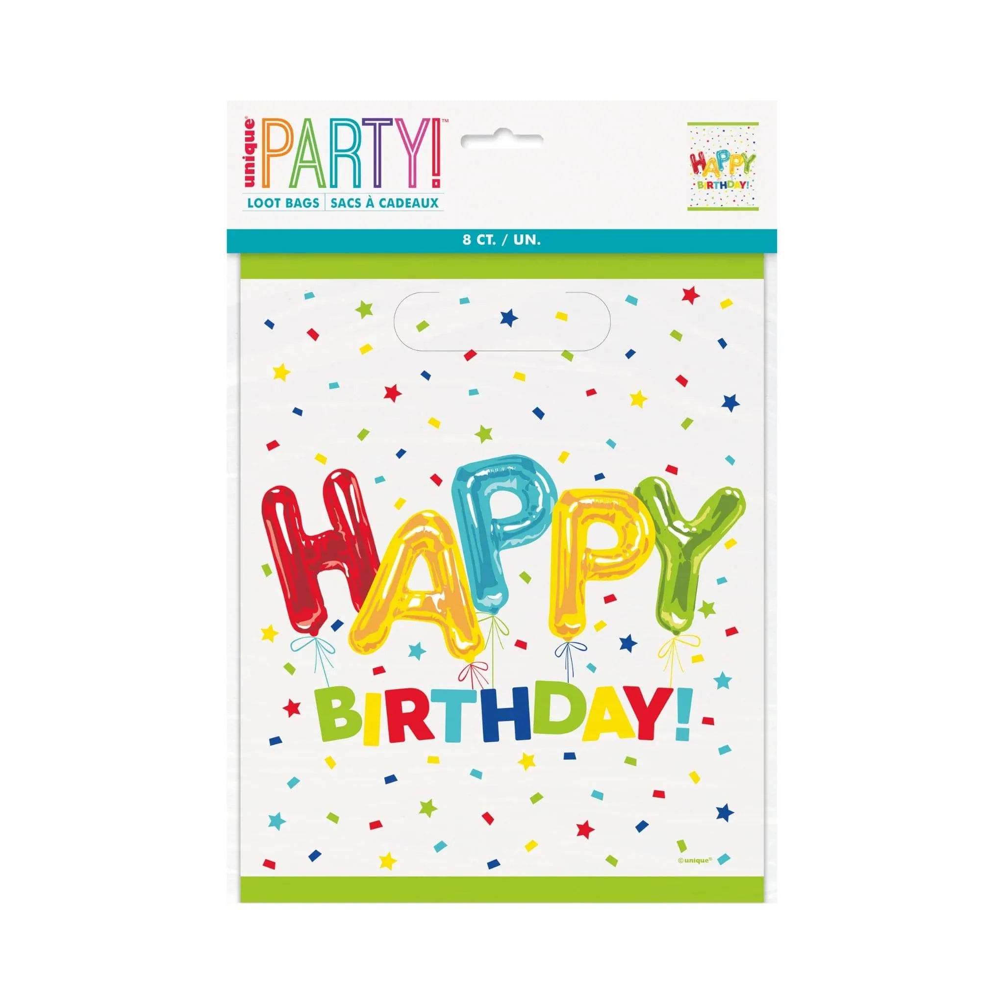 Happy Birthday Party Loot Bags 8pk - Kids Party Craft