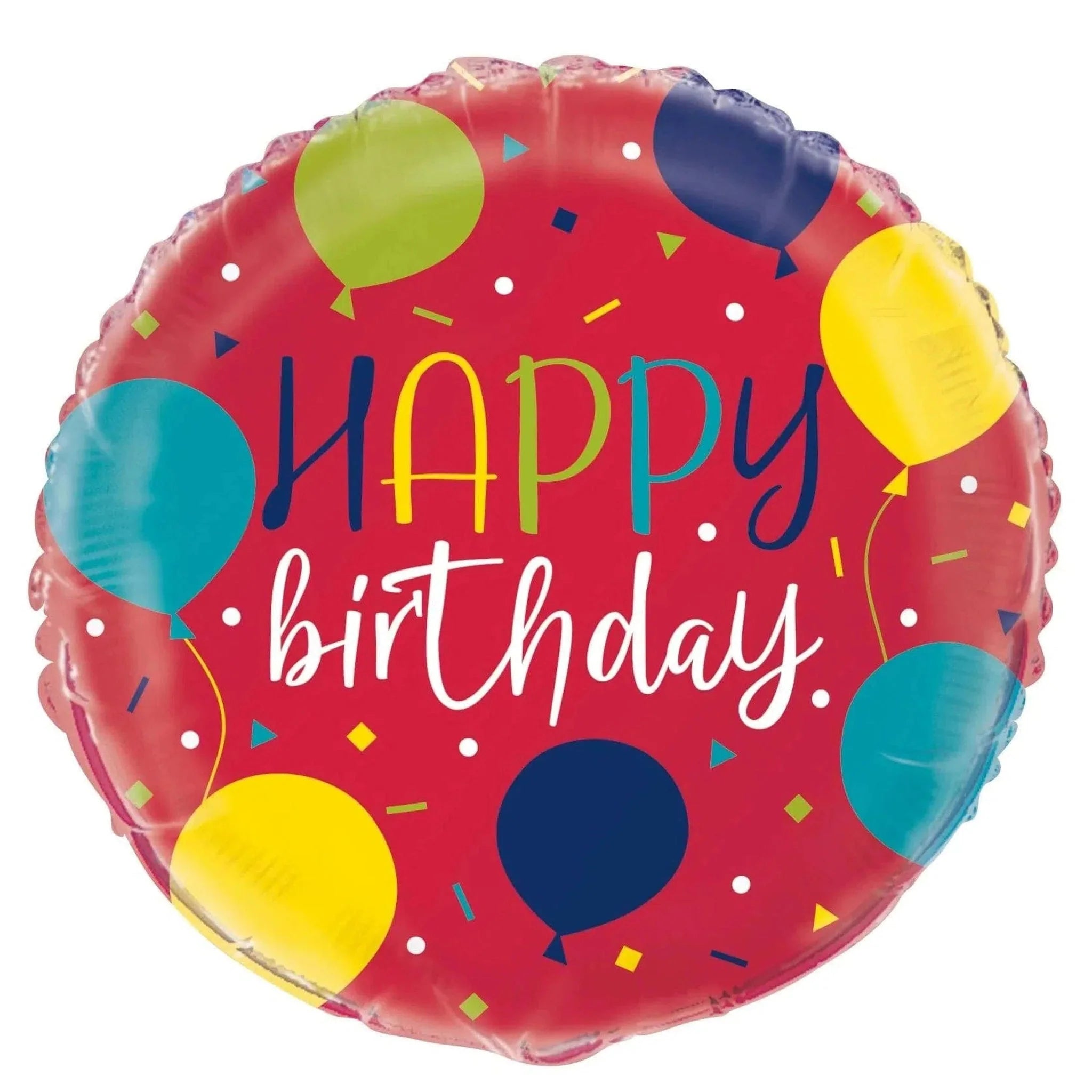 Happy Birthday Round Foil Balloon 18" - Kids Party Craft
