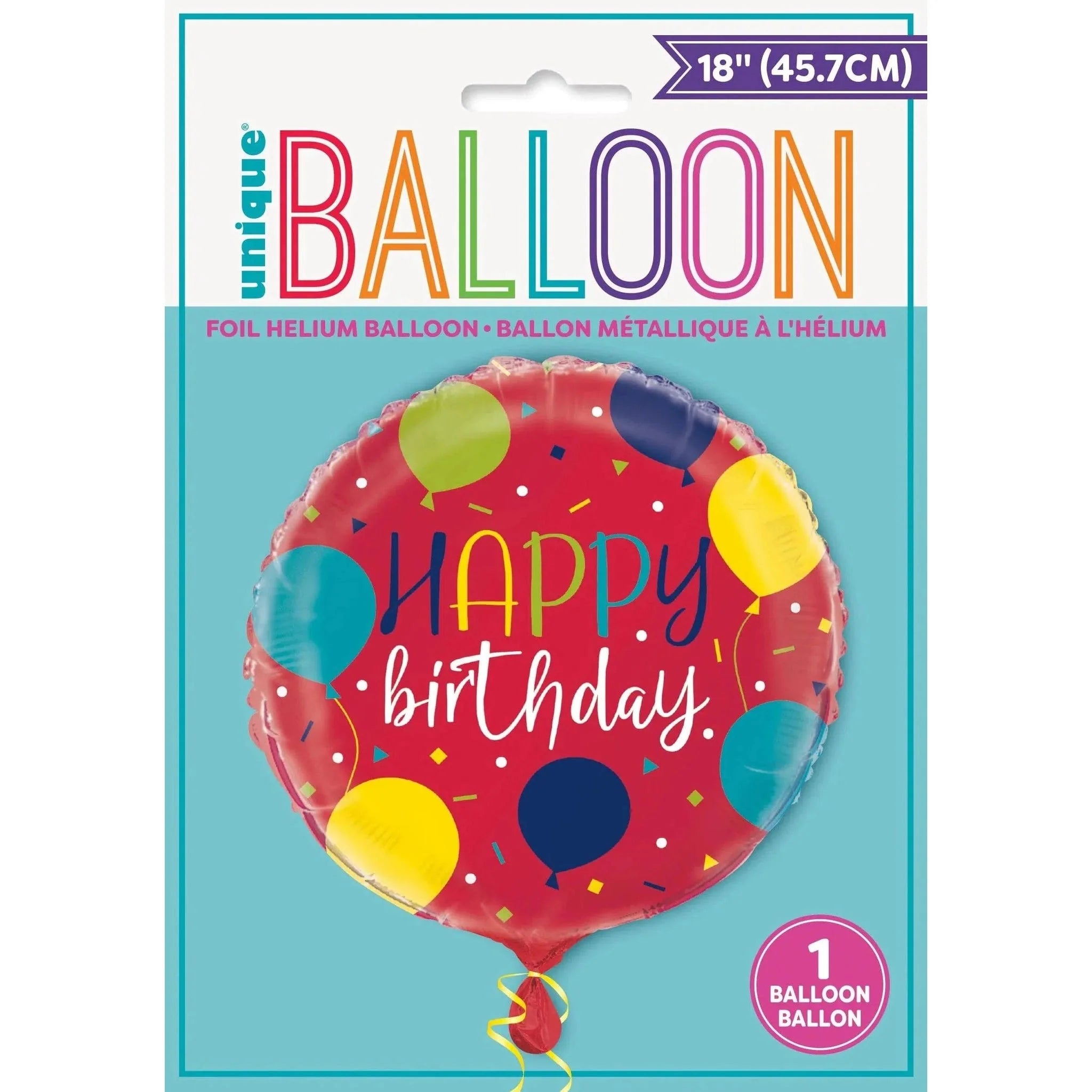 Happy Birthday Round Foil Balloon 18" - Kids Party Craft