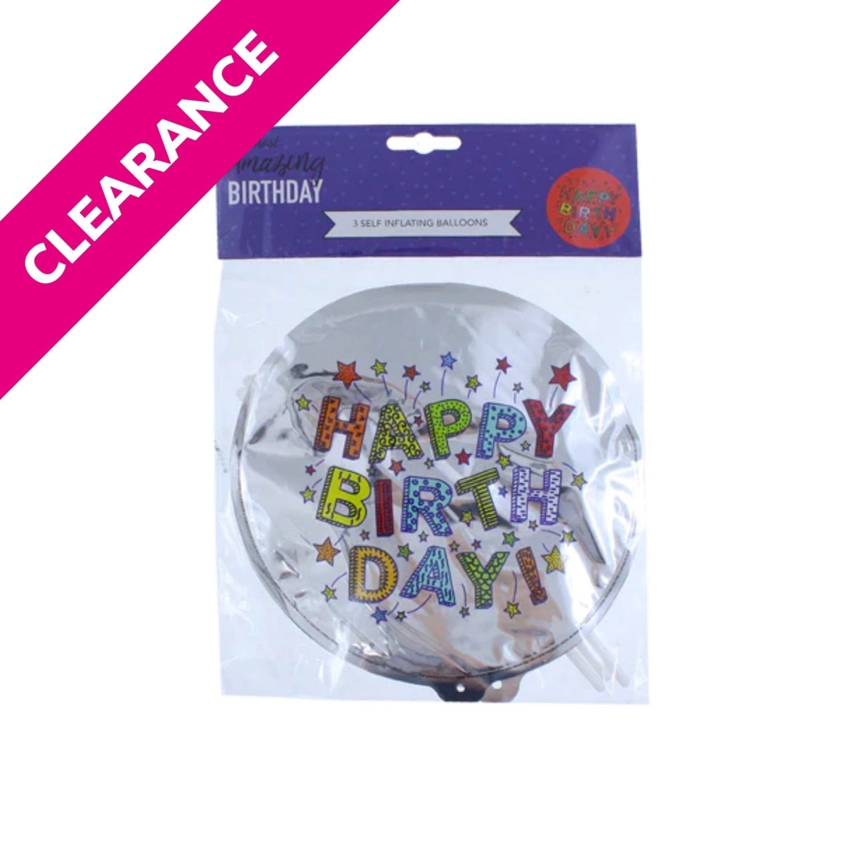Happy Birthday Self Inflating Balloons 3pk - Kids Party Craft