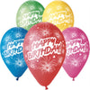 Happy Birthday With Firework Print Balloons - 10 Pack - Kids Party Craft