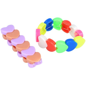 Heart Shaped Elasticated Bracelet (5.5cm) - Kids Party Craft