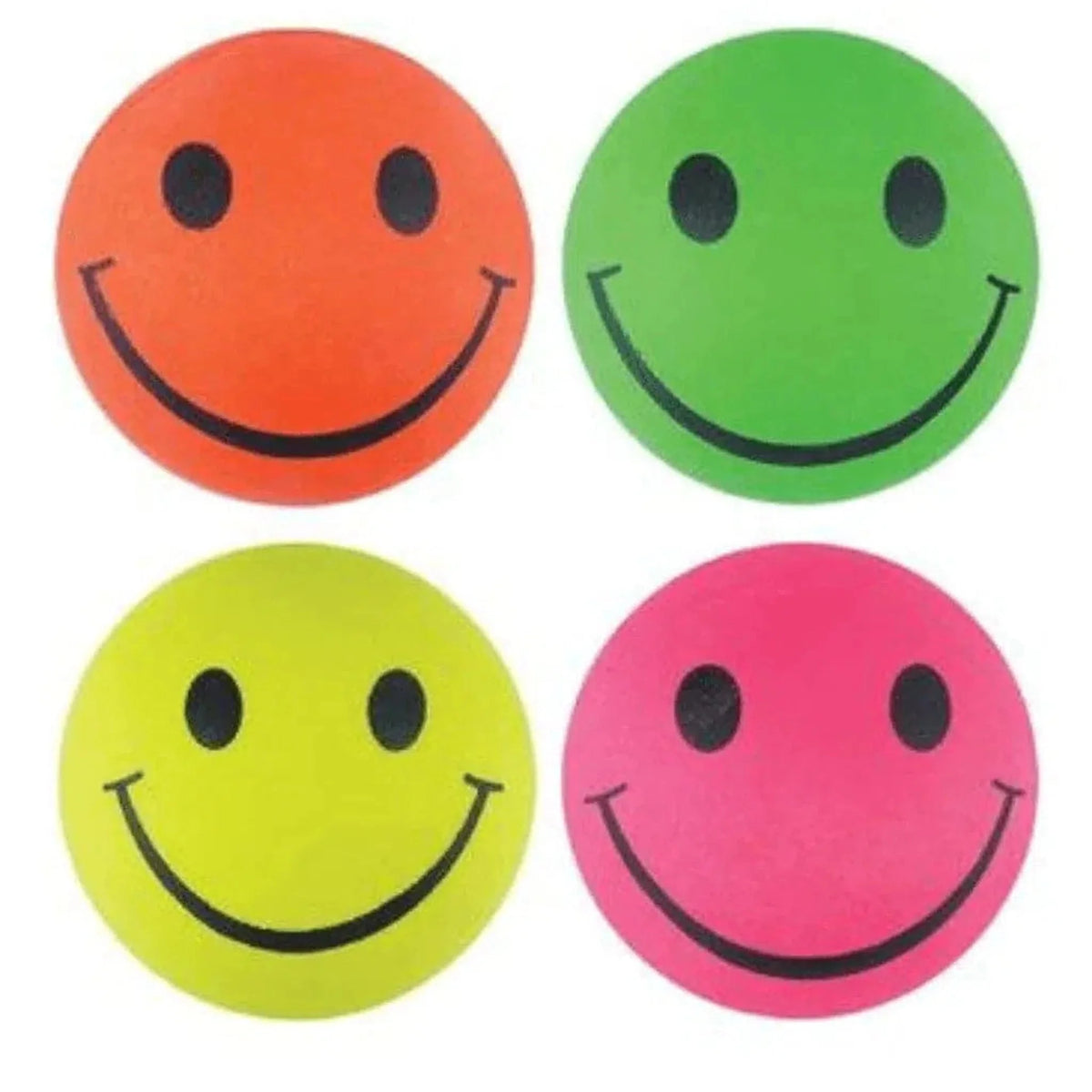 24 Smiley Super Balls - High Bounce Emoji Balls For Parties & Pinatas