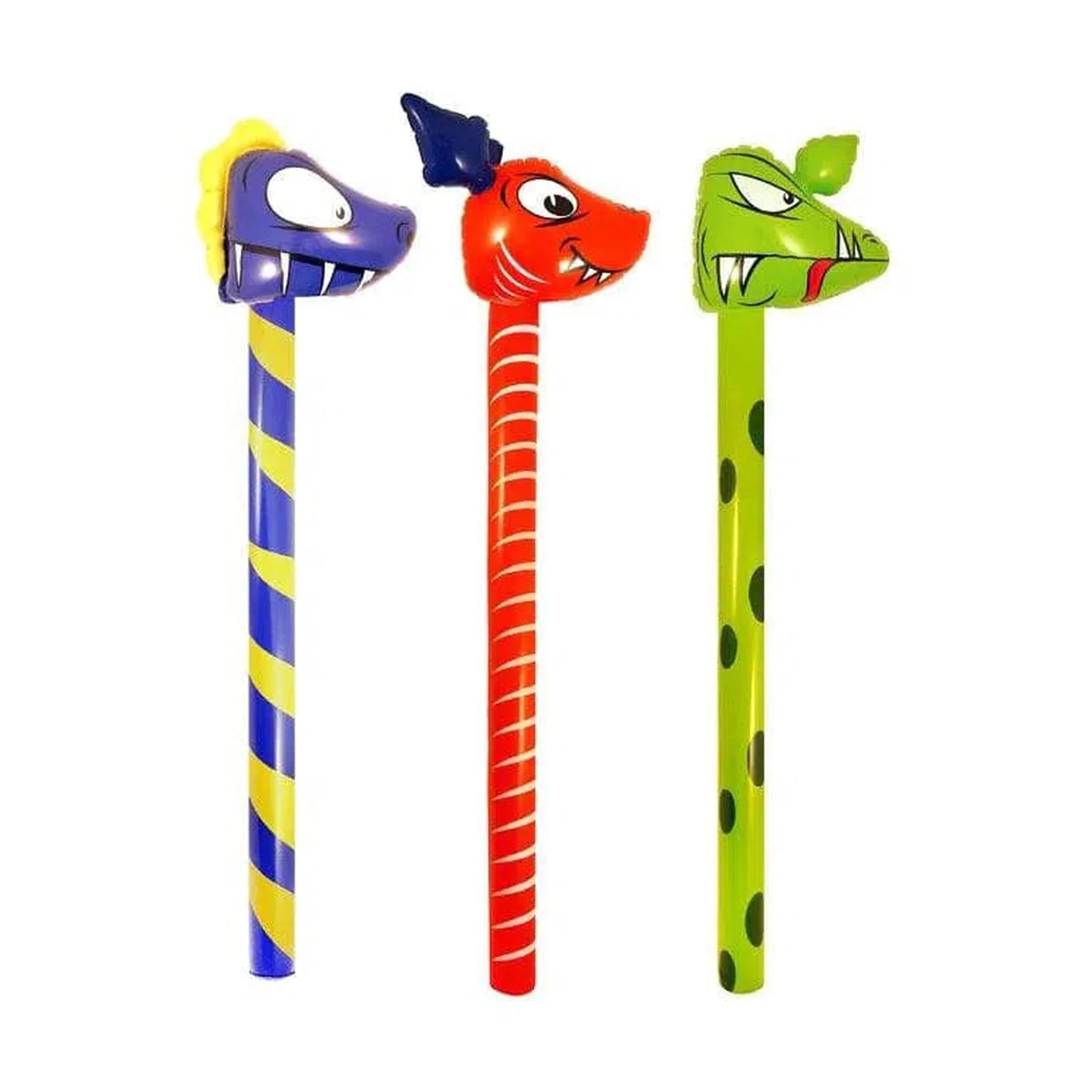 Inflatable Dinosaur Stick 3 Assorted Designs (118cm) - Kids Party Craft