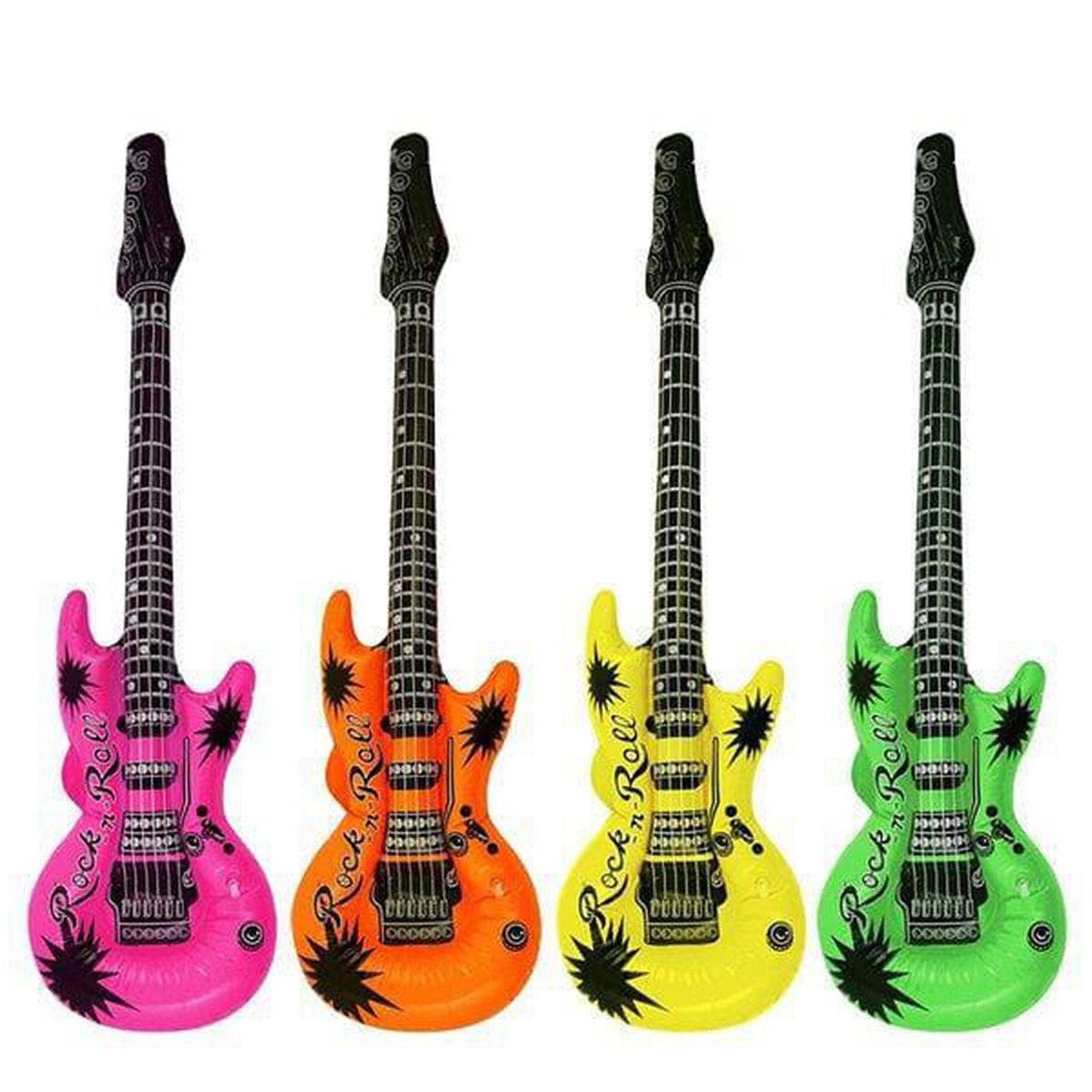 Inflatable Neon Guitars in 4 Assorted Colours (55cm) - Kids Party Craft