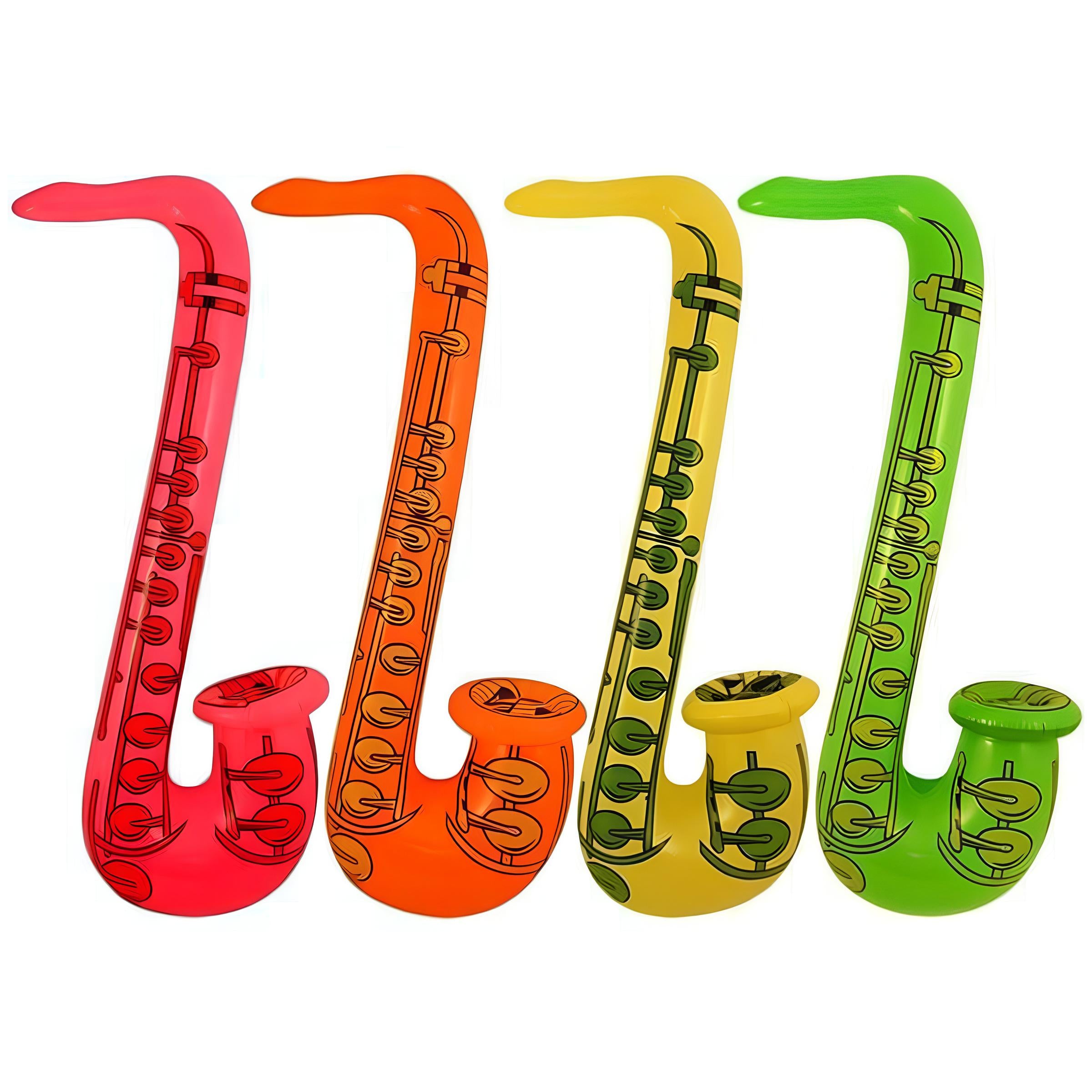 Inflatable Saxophone 4 Assorted Neon Colours (75cm) - Kids Party Craft ...