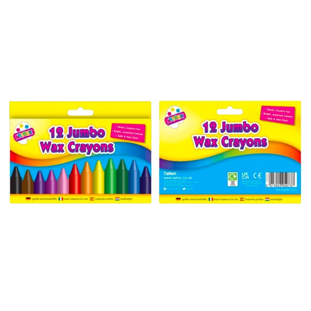 Jumbo Wax Crayons (12 Assorted) - Kids Party Craft