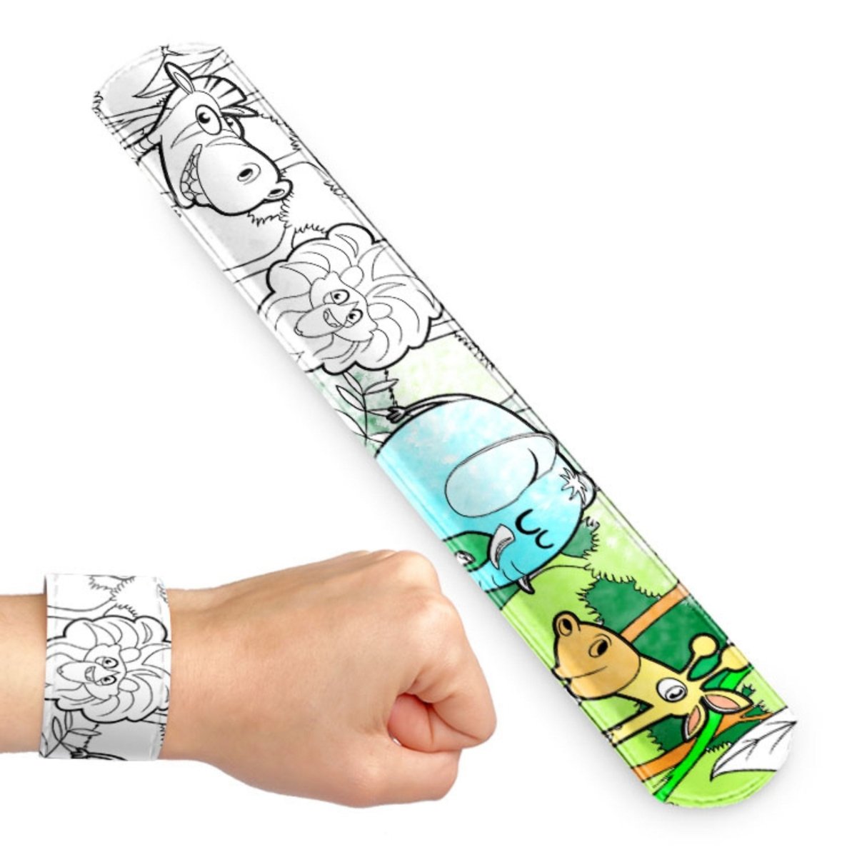 Jungle Colour In Slap Bracelet - Kids Party Craft