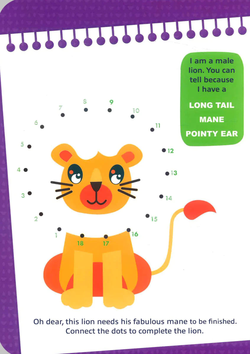 Jungle Safari Wipe Clean With Pen Book - Kids Party Craft
