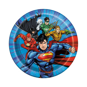 Justice League 7" Dessert Plates 8pk - Kids Party Craft