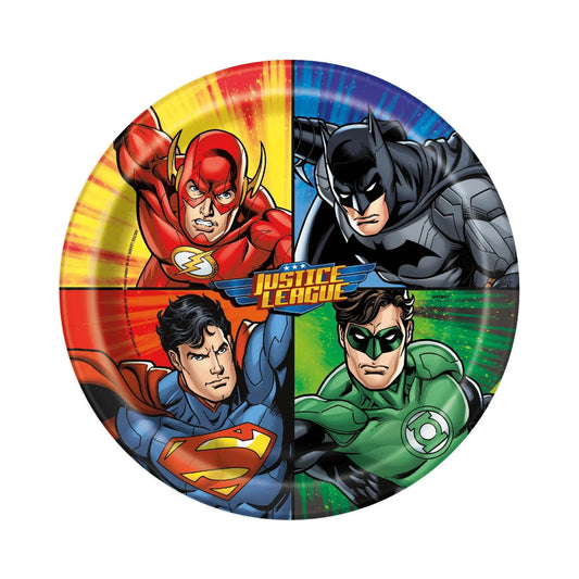 Justice League 9" Dinner Plates 8pk - Kids Party Craft