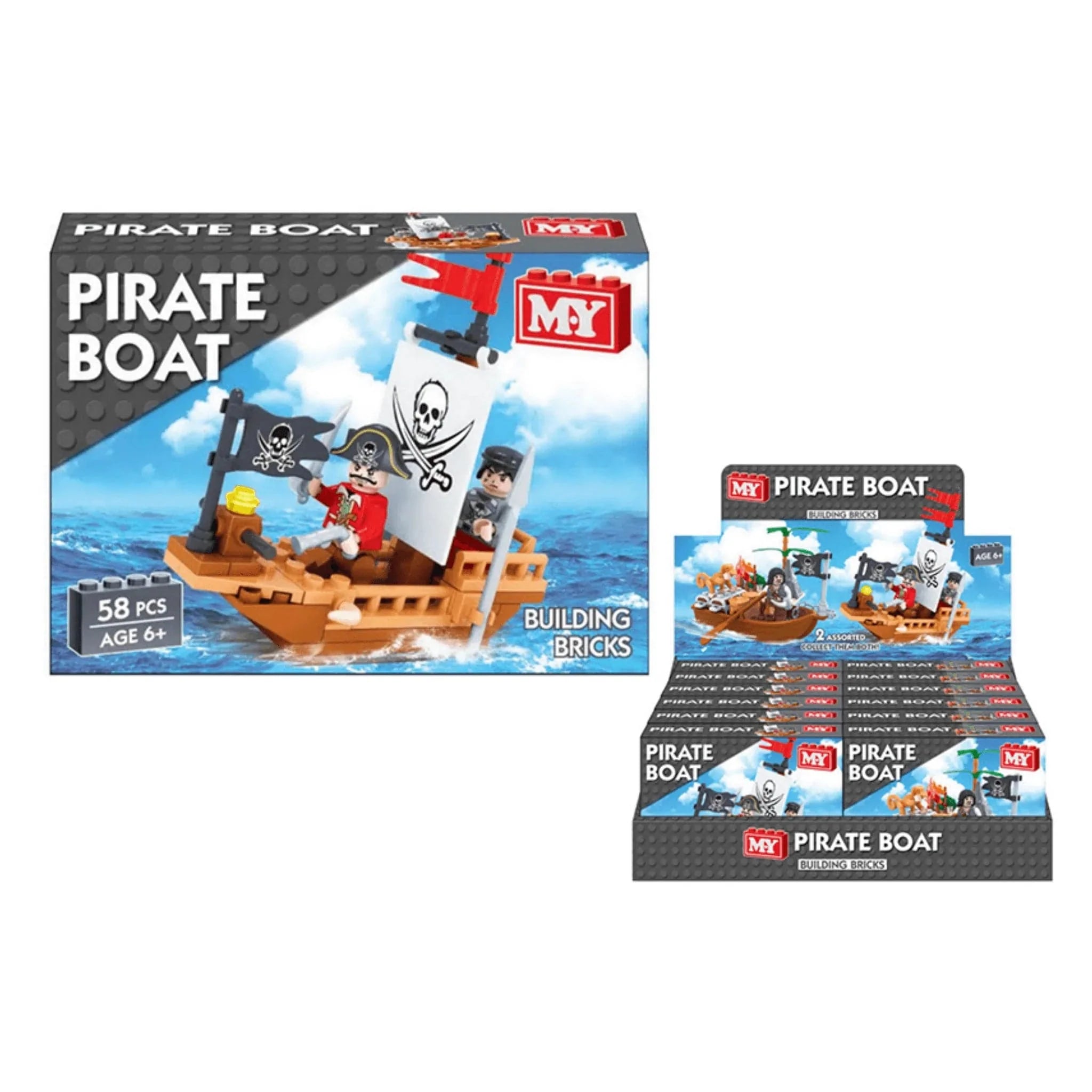 Kids Large Pirate Boat Brick Set - Kids Party Craft