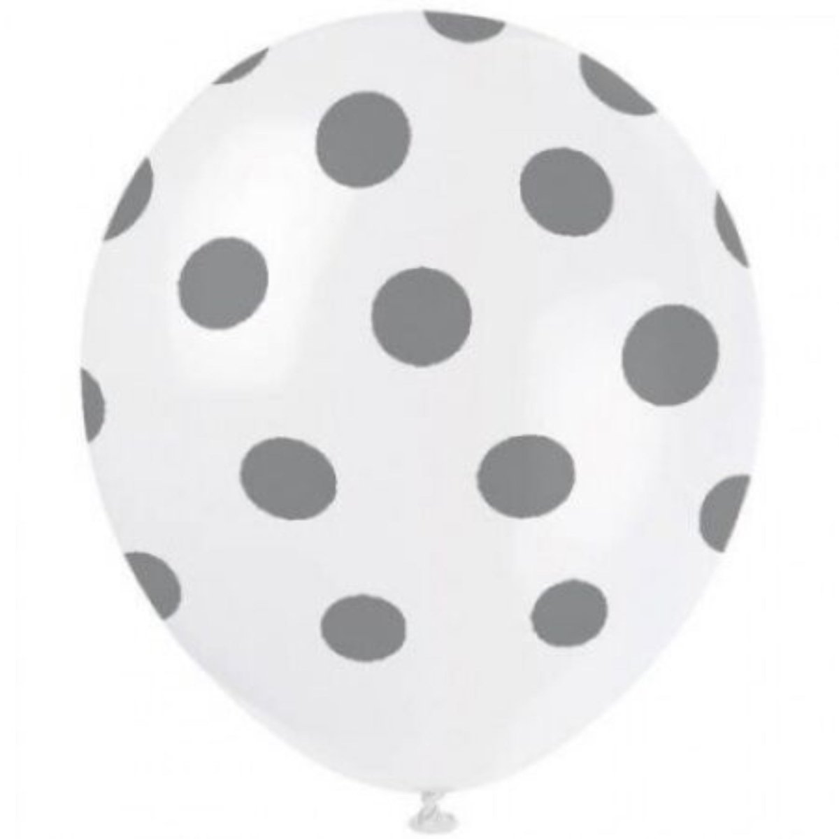 Large Balloon with Silver Polka Dots - 45cm/18" - Kids Party Craft