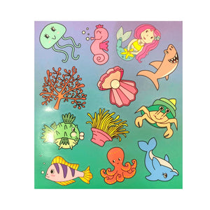 Mermaid Sealife Sticker Sheet - Kids Party Craft