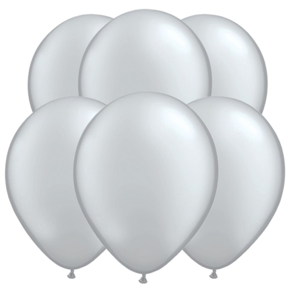 Metallic Silver Balloons 28cm/11" - 10 Pack - Kids Party Craft