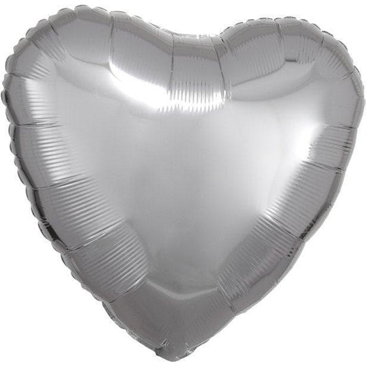 Metallic Silver Heart 18" Foil Balloon - Kids Party Craft