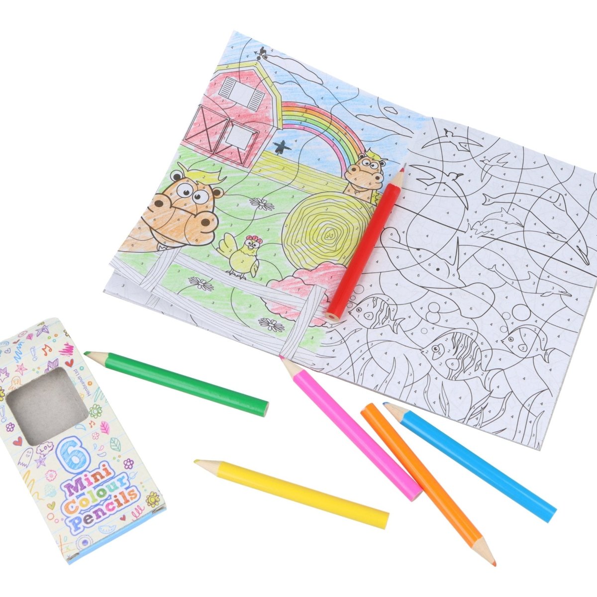 Mini Animal Colour-By-Numbers Colouring Book - Kids Party Craft