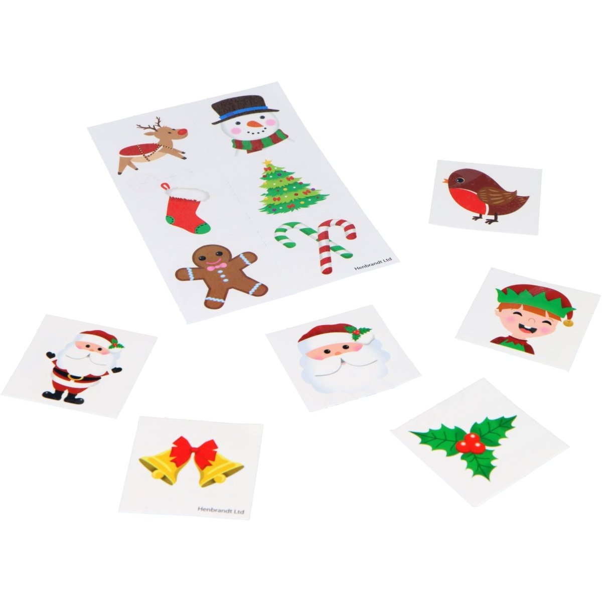 Mini Christmas Temporary Tattoo Sheet (4cm) - Kids Party Craft