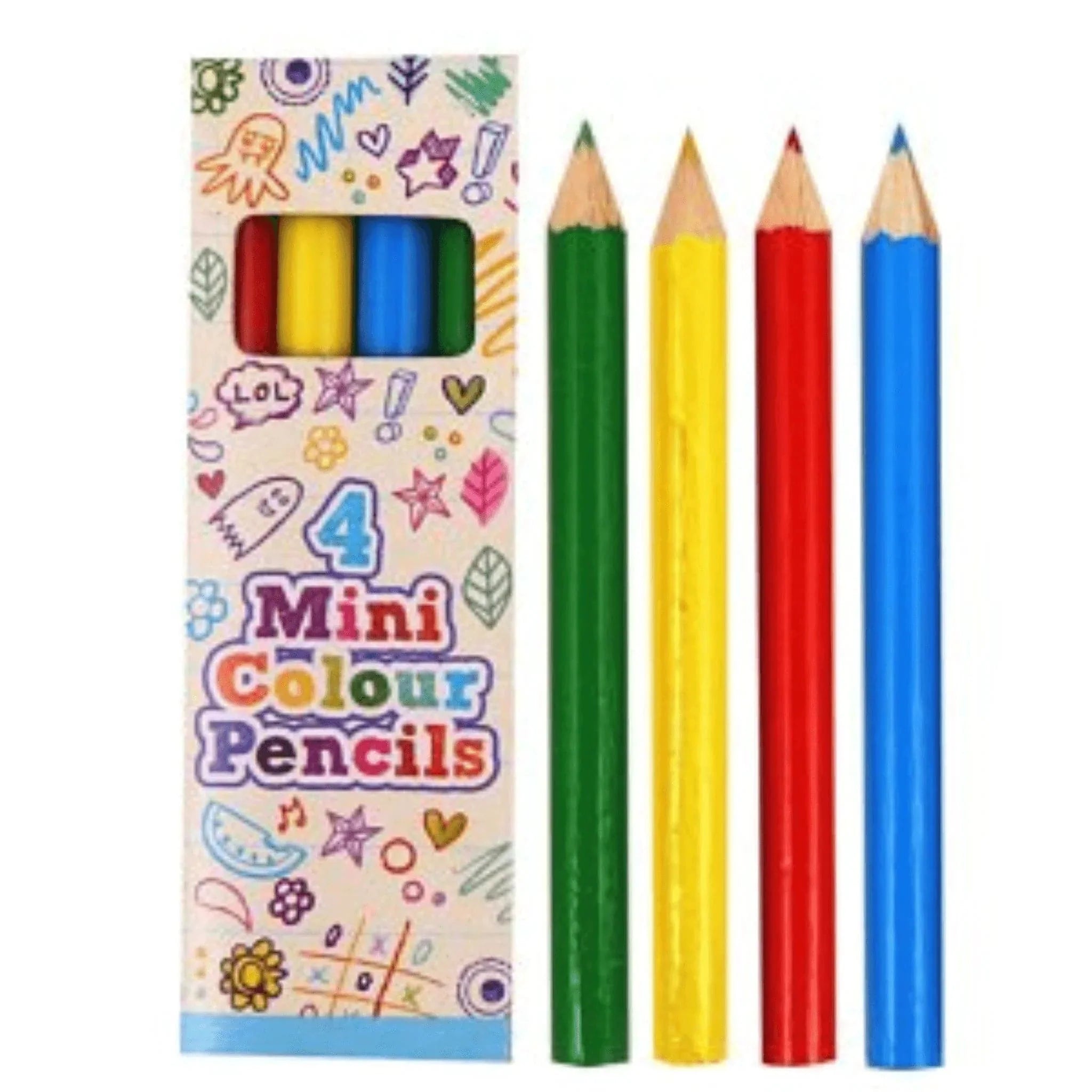 Mini Colouring Pencils 4 Pack - Kids Party Craft