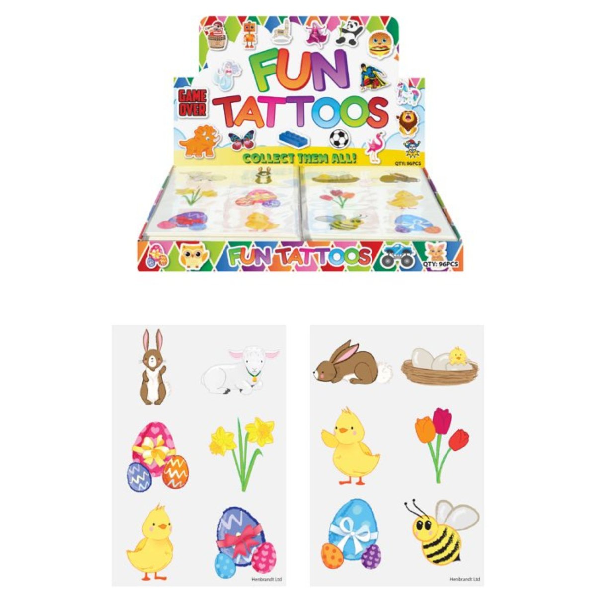 Mini Easter Temporary Tattoo Sheets - Kids Party Craft